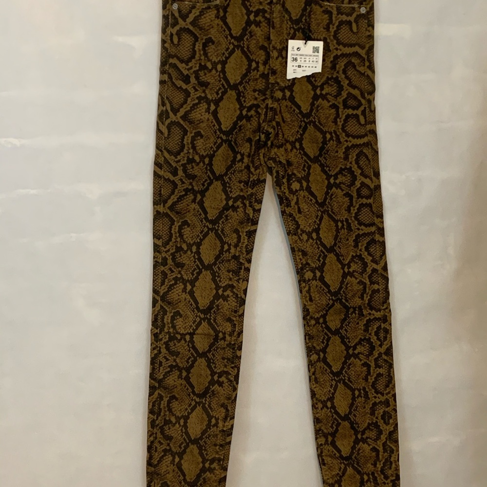 Zara Hi Rise Python Snake Printed Skinny Jeans - Picture 5 of 5